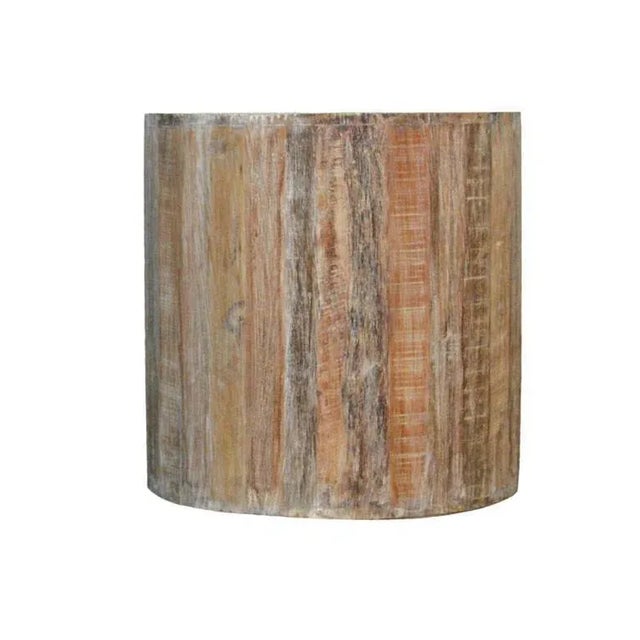 This Distressed White rustic reclaimed solid wood side table will add an eye-catching style to your living room or den. It...