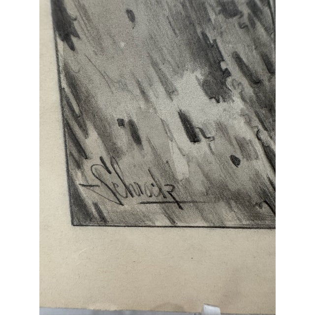 1940s Original Signed Graphite Illustration of Hunting Dog and Sportsman, 12.5 × 10.25 In. For Sale - Image 4 of 5