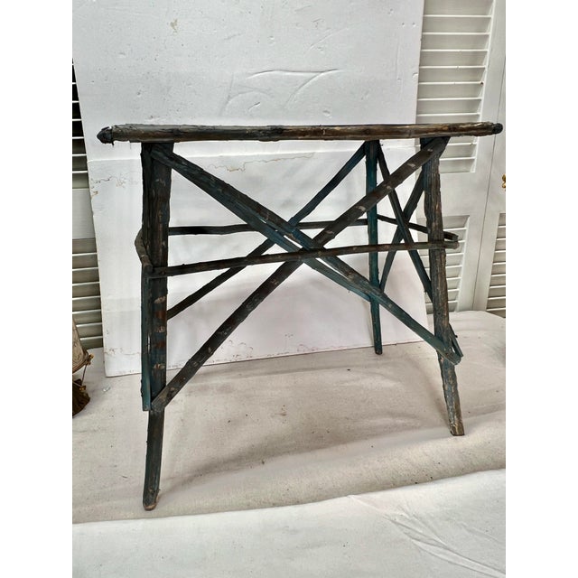 Rustic Farmhouse, French Country Painted Twig Table | Chairish