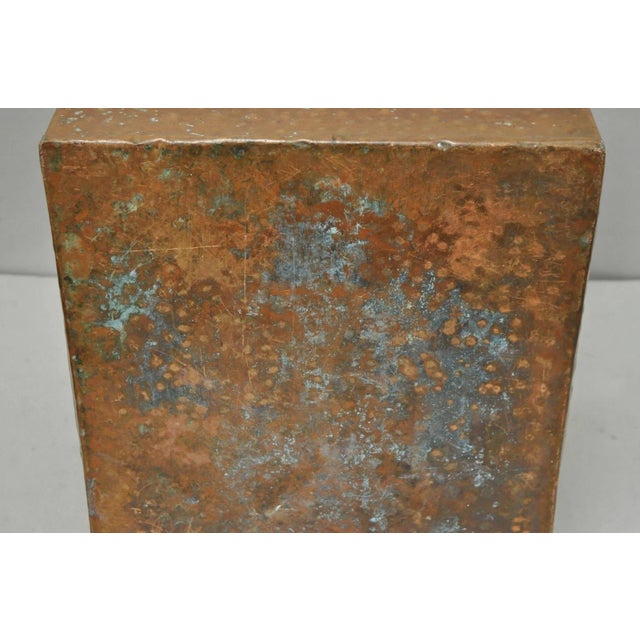 Antique French Country Primitive Copper & Wood Black Grain Painted Grain Bin For Sale - Image 16 of 18
