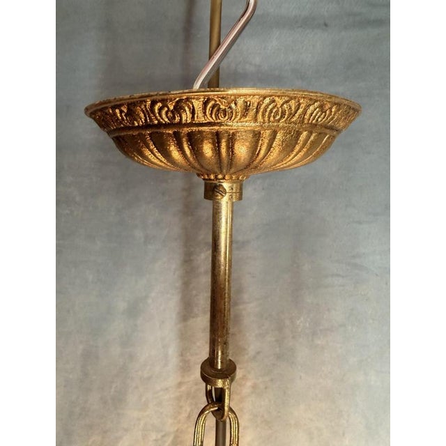 French Brass and Crystal Cascading Chandelier, 1960s For Sale - Image 6 of 10