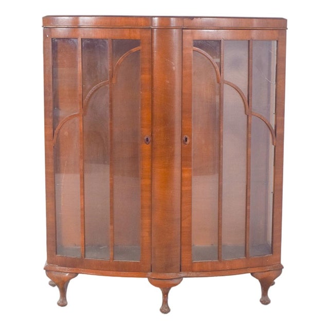 Wood Portuguese Double-Door Showcase Cabinet, 1890s For Sale - Image 7 of 7