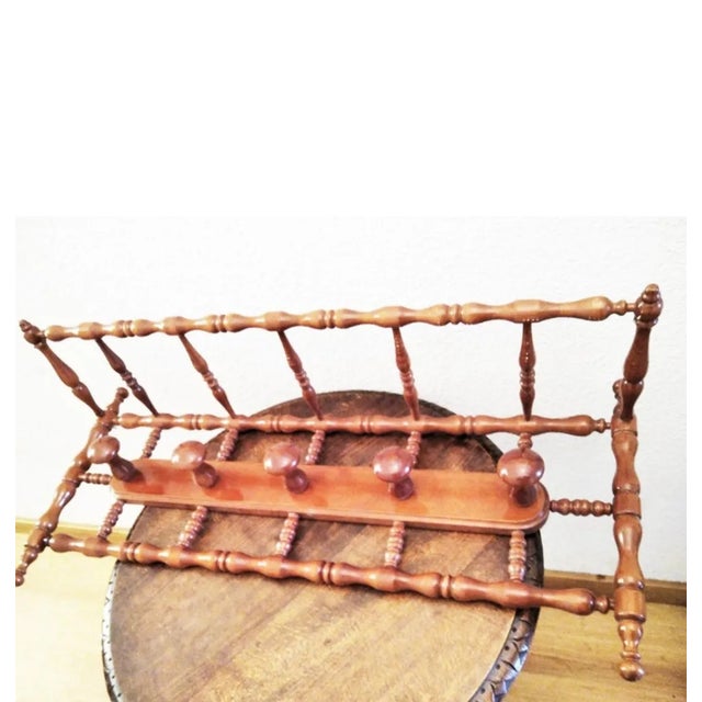 Antique Light Turned Wood Coat Rack, Early 20th Century For Sale - Image 4 of 13