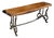 Rustic French Cast and Wrought Iron Live Edge Slab Bench For Sale