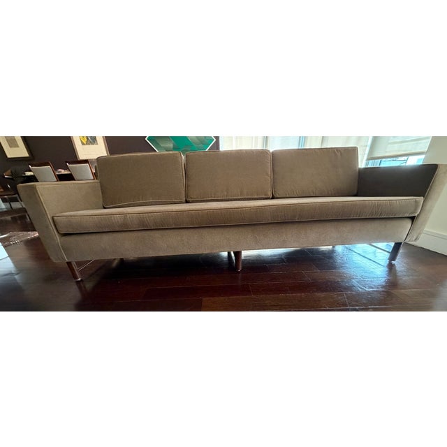Fantastic sofa purchased & upholstered in a dark beige chenille by and Provenance from LOBEL MODERN, NYC. Quoted from...