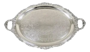 Vintage Baroque by Wallace 294 Oval Silver Plated Serving Platter Tray
