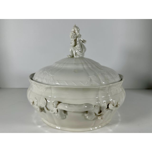 White 19th Century KPM Blanc de Chine Tureen with Putti Finial For Sale - Image 8 of 10