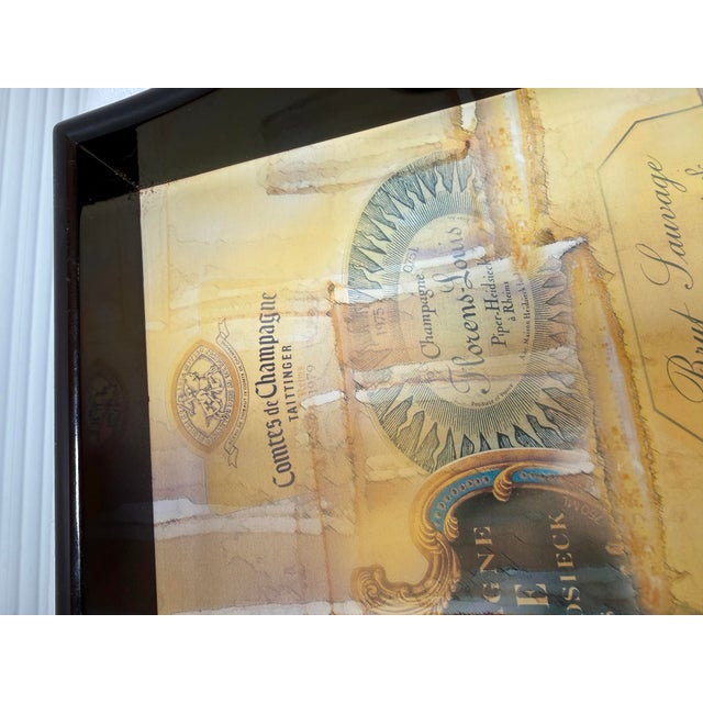 Decoupage Tray of Champagne Labels For Sale - Image 9 of 12