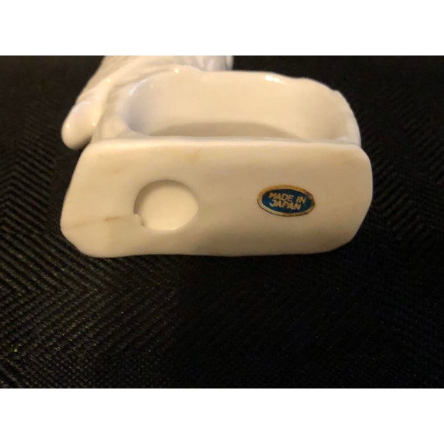 Ceramic 1970s Japanese White Porcelain Owl Napkin Rings - Set of 7 For Sale - Image 7 of 9
