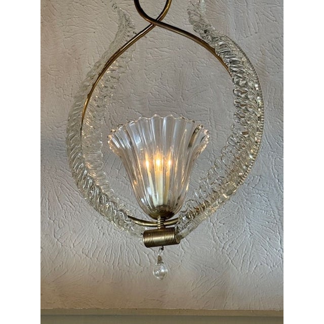 Traditional Italian Murano Pendant After Barovier & Toso For Sale - Image 3 of 6