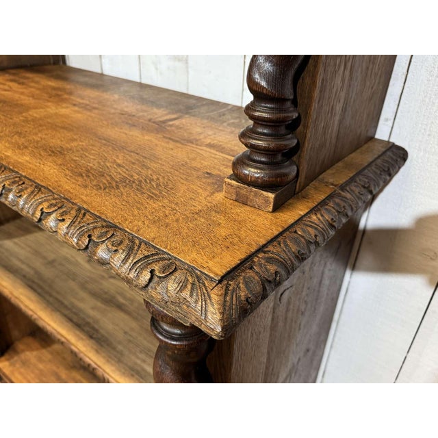 Antique Oak and Fir Wood-Paneled Bookcase, 1900s For Sale - Image 9 of 18