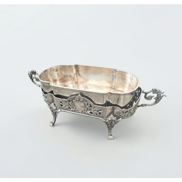 Antique Louis XVI Revival French Silver-Plated Jardinière, 1890 For Sale - Image 4 of 17