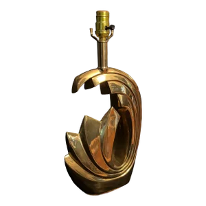Vintage Pierre Cardin Attributed Brass Tidal Wave Lamp
