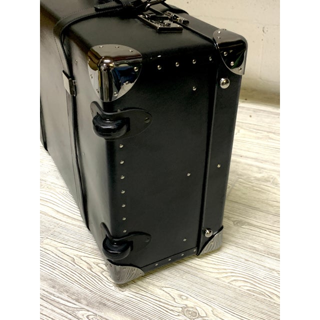 Modern Asprey Londoner Trolley, Black Cross Hatch Suitcase For Sale - Image 3 of 18