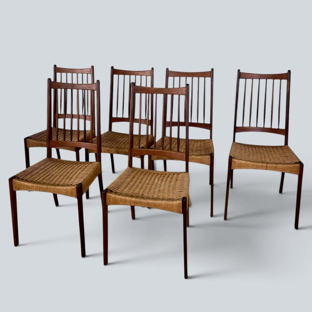 Vintage Danish MK200 Dining Chairs by Arne Hovmand-Olsen, Set of 6 For Sale - Image 11 of 11