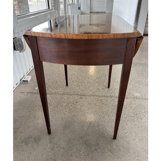 Councill Furniture 1980s Mahogany Hepplewhite Style Pembroke Table For Sale - Image 4 of 9