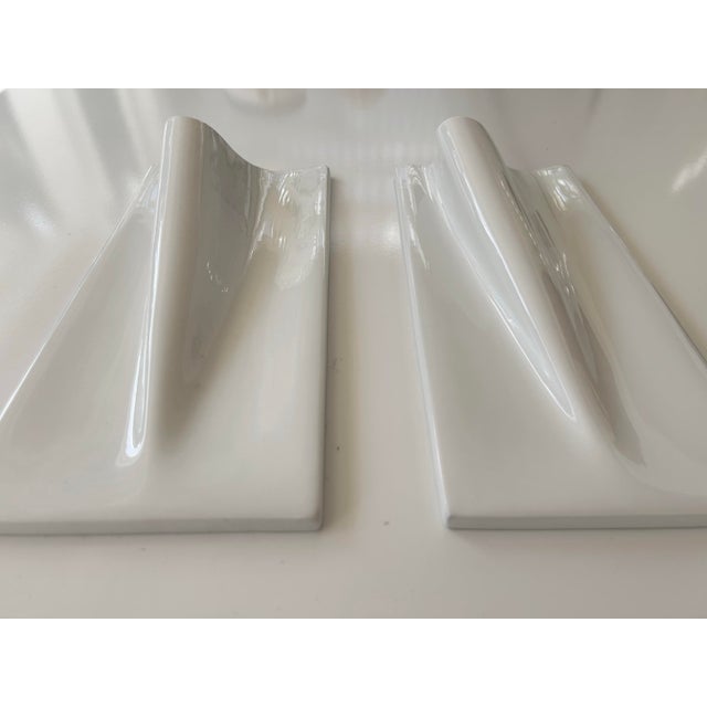 Arhaus Contemporary White Glossy Wall Vases by Arhaus For Sale - Image 4 of 8