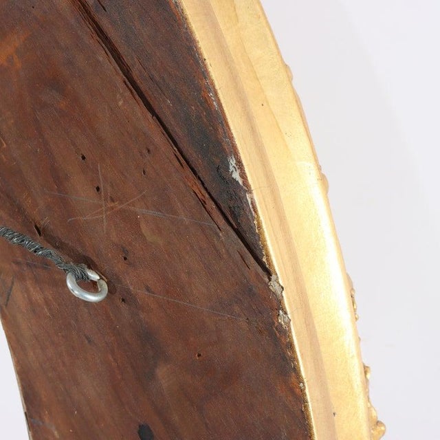 Wood Oversized 46" Antique Victorian First Finish Gilt Wood Oval Frame C1890 For Sale - Image 7 of 8