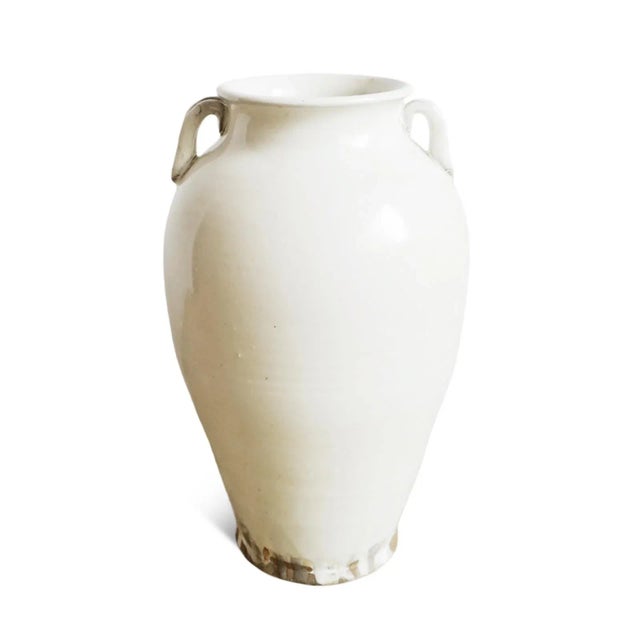 Farmhouse old world style vintage hand thrown white milk ceramic vase. Each slightly unique with handmade qualities,...