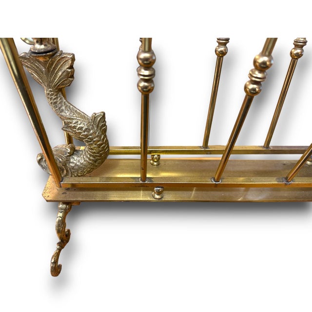 Brass Neoclassical Brass Magazine Rack, Attributed to Maison Jansen, C. 1940 For Sale - Image 8 of 10