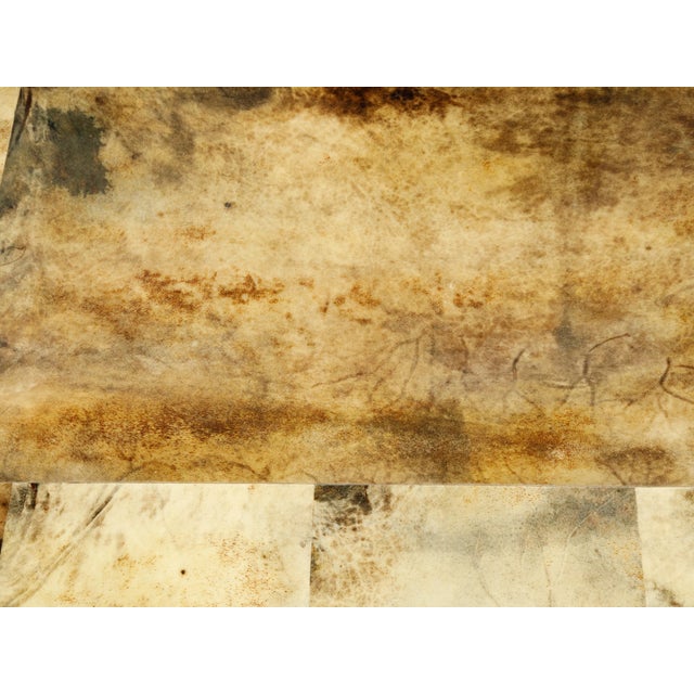 Wood Italian Coffee Table Made of 19th Century Bleached Oak Base and Later Vellum Top For Sale - Image 7 of 12
