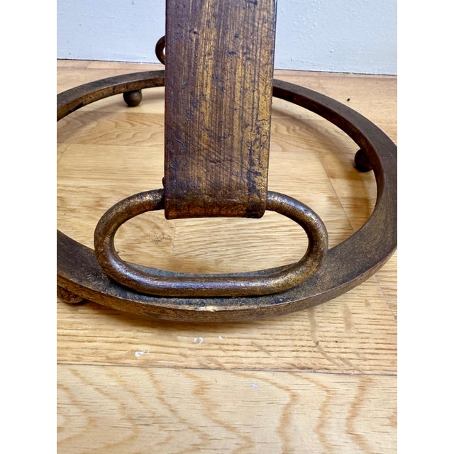 Vintage Circular Side Table in Gilt Wrought Iron by Giovanni Banci for Hermes, 1950 For Sale - Image 9 of 14