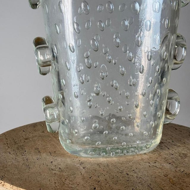 Green Pulegoso Glass Vase with Applied Discs by Ercole Barovier, 1930s For Sale - Image 8 of 17