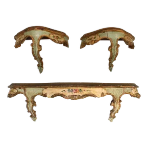 1910 "Made in Italy"Venetian Florentine Carved Giltwood Wall Brackets