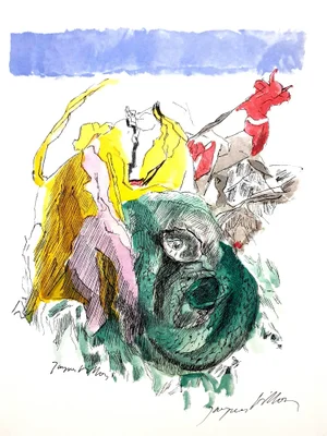 Jacques Villon - Colorful Spirit - Handsigned Original Lithograph 1960s