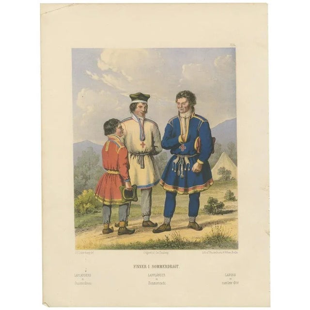 After Eckersberg, Norwegian Sámi Attire Summer Dress, Laplanders in Finnmark, 1860, Print For Sale - Image 10 of 10