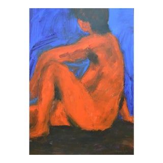 Angela Lyle "Neon Nude" Mixed Media Painting on Paper 2001 For Sale