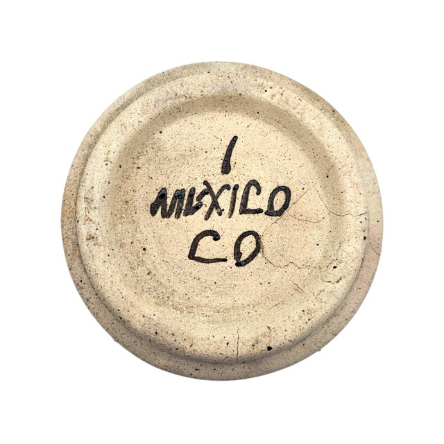 Tonalá Mexican Folk Art Pottery Water Jug With Cup Lid, 12.5 For Sale - Image 17 of 18