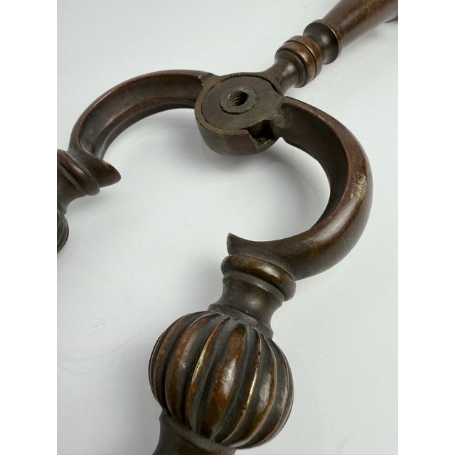 Metal Rare 19th Century Cast Bronze Fireplace Tools Set of 3 Pieces For Sale - Image 7 of 17