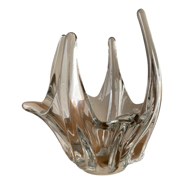 Clear Glass Octopus Vase, 1950s For Sale