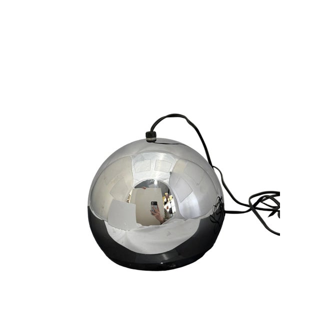 Vintage MCM Hanging Silver Ball Light For Sale - Image 4 of 8