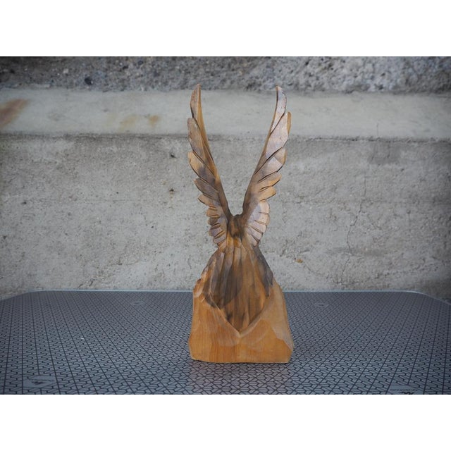 1970s Vintage Eagle Statue in Wood, 1970s For Sale - Image 5 of 14
