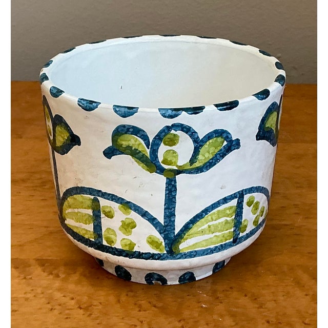 Mid 20th Century Vintage Italian Hand Painted Cache Pot For Sale - Image 5 of 12