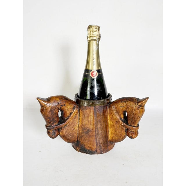 Rustic Wooden Pen Holder with Horse Heads, France, 1960 For Sale - Image 3 of 12