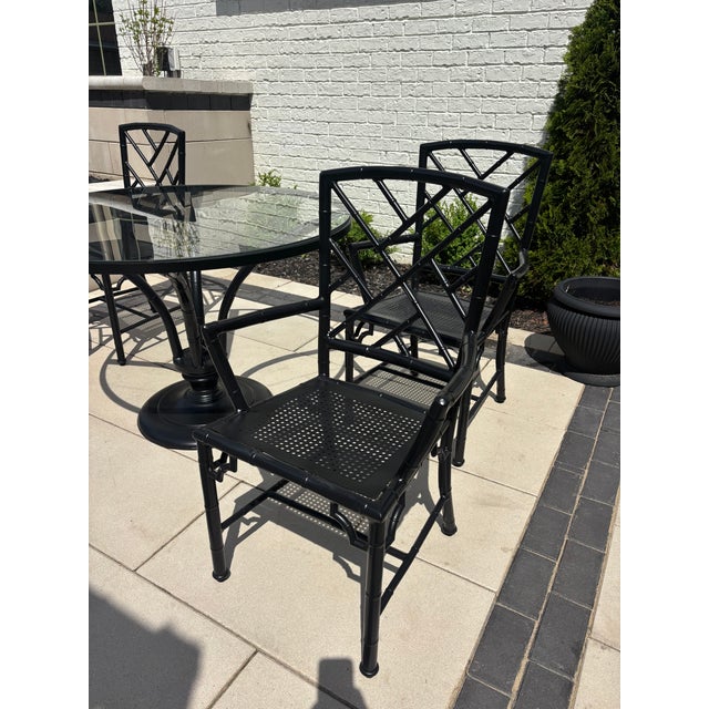 Vintage Restored Chinoiserie Patio Dining Set by Meadowcraft For Sale - Image 12 of 16