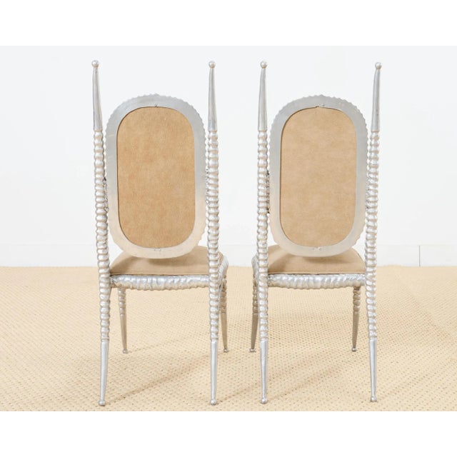Set of Four Arthur Court Horned Antler Aluminum Dining Chairs For Sale - Image 12 of 12