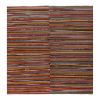 1960s Mid 20th Century Striped Anatolian Kilim Rug For Sale