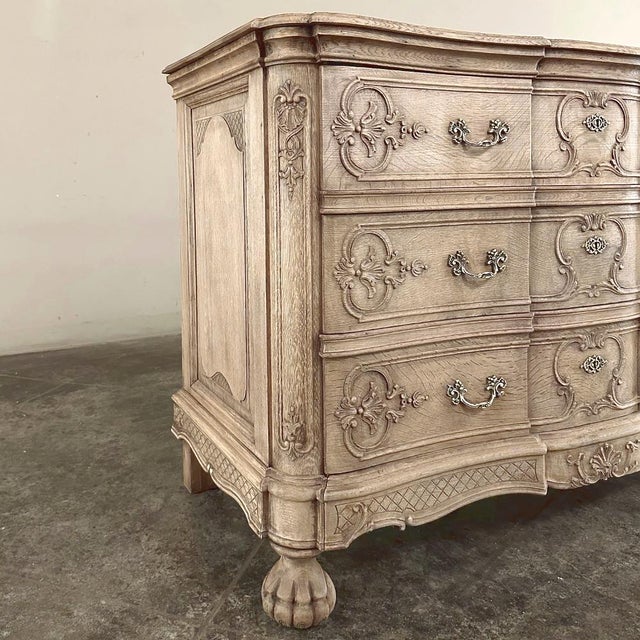Wood Antique Country French Louis XIV Commode ~ Chest of Drawers in Stripped Oak For Sale - Image 7 of 18