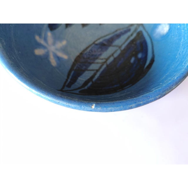 Ceramic Vintage Wildweed Aspen Blue Studio Pottery Bowl For Sale - Image 7 of 11