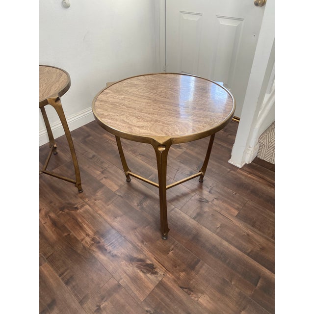 Modern Pair Sherrill Occasional Heath Side Tables For Sale - Image 3 of 4
