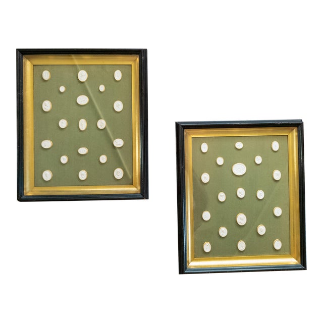 19th Century Framed Set of Italian Grand Tour Intaglios in Shadow Boxes For Sale