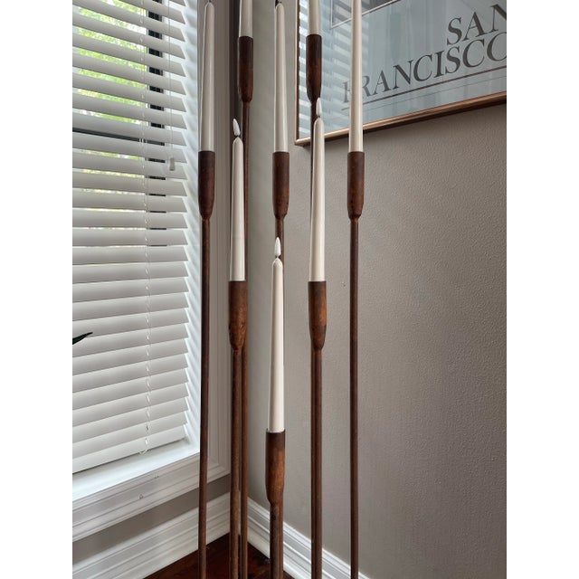 Harry Bertoia Vintage Brutalist Iron Floor Candelabra in the Style of Harry Bertoia For Sale - Image 4 of 11