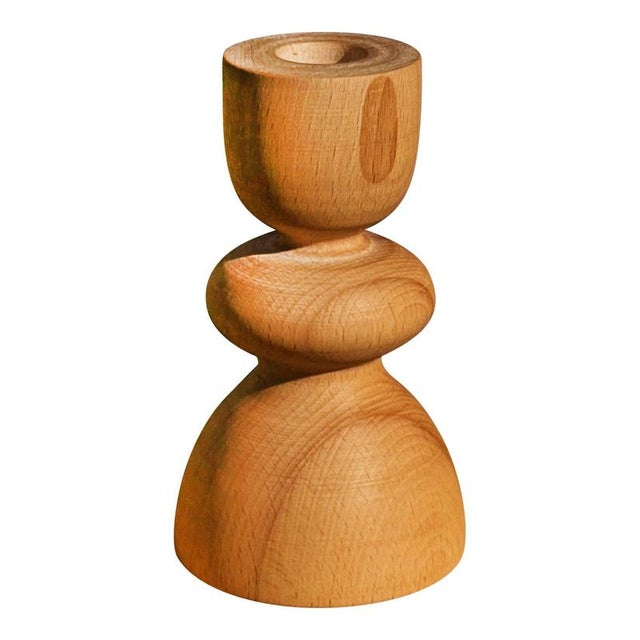 Beech Candlestick 7 by Romain Des Bois For Sale - Image 11 of 11