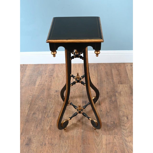 Paint Arts and Crafts Lacquered Pedestal Stands, Set of 2 For Sale - Image 7 of 12