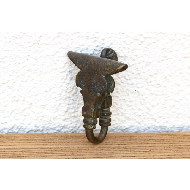 18th Century Scalloped Crest Antique Bronze Hook For Sale - Image 5 of 6