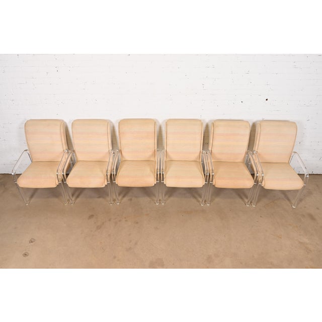 1970s Leon Frost for Lion in Frost Modern Art Deco Lucite Armchairs, Set of Six For Sale - Image 5 of 12